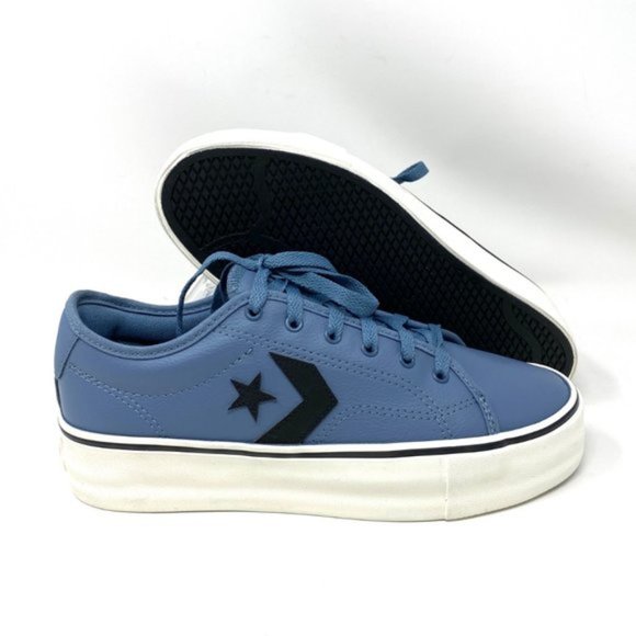 Converse Women's 569535C Star Replay Platform Lakeside Blue Faux Leather Sneaker - Picture 6 of 9